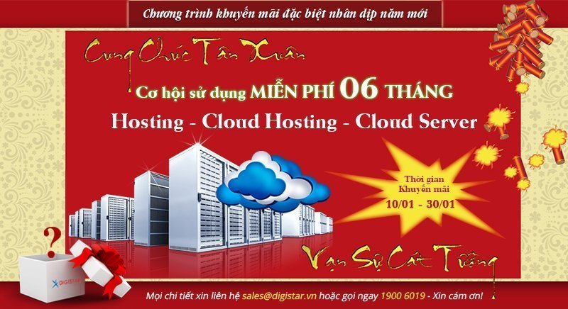 Khuyến mãi tết Cloud Server. Cloud Hosting