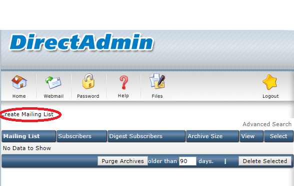 Hướng dẫn tạo Mailing List trong DirectAdmin