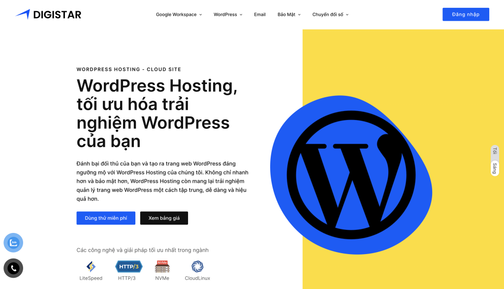 Nhà cung cấp Cloud WordPress Hosting - DIGISTAR